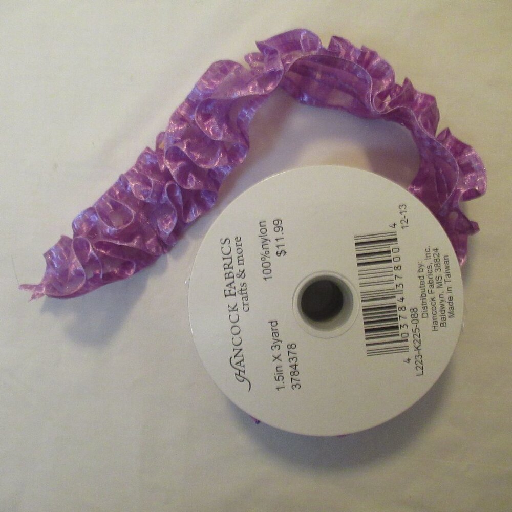 HANCOCK 2-layer gathered ribbon purple 3yds